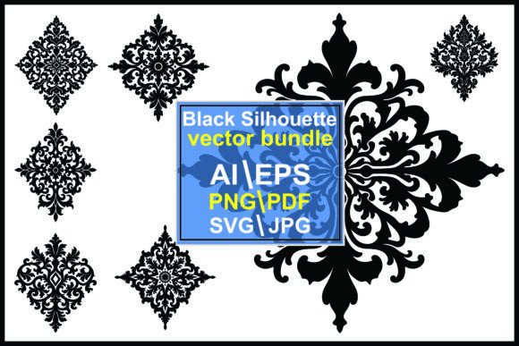 Collection of Damask Floral Ornament Graphics and Illustrations Review