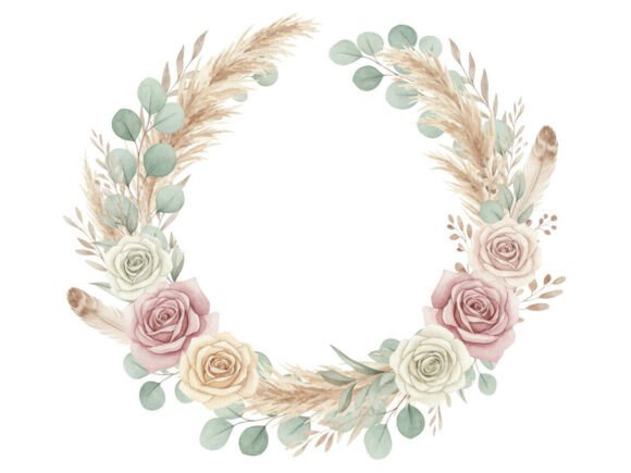 Delicate Boho Floral Wreath PNG: A Designer’s Review of Graphics and Illustrations for Modern Branding