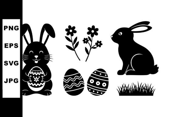 Easter Rabbits with Floral Eggs Graphics and Illustrations Review