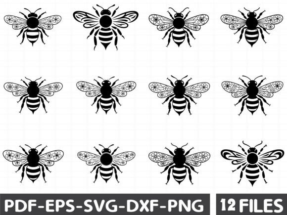 Floral Bee Stencil Graphics and Illustrations Review
