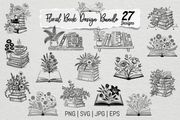 Floral Book SVG PNG Bundle Vol. 1: Graphics and Illustrations for Brand Storytelling