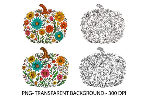 Floral Colorful Pumpkin SVG PNG Bundle Graphics and Illustrations Review