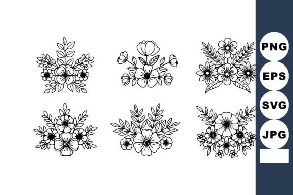 Floral Decorative Vector Set with Six El Graphics and Illustrations Review