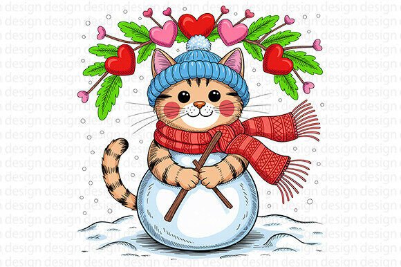 Floral Valentine Cat Png, Valentines