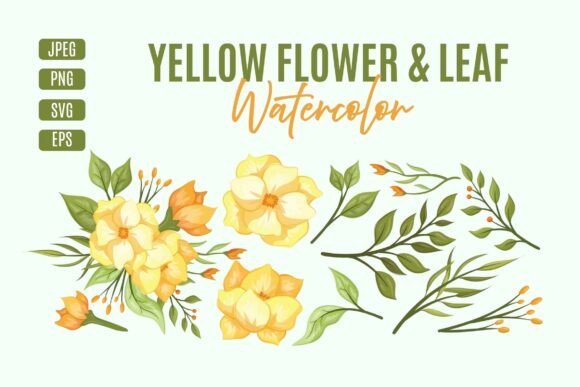 Golden Blossom Floral Bundle Graphics and Illustrations Review