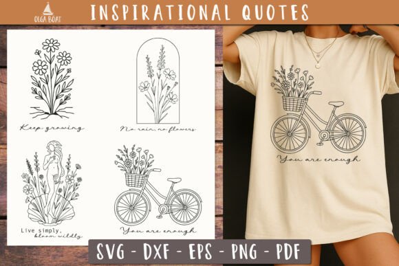 Inspirational Floral Quote SVG Vintage Graphics and Illustrations Review
