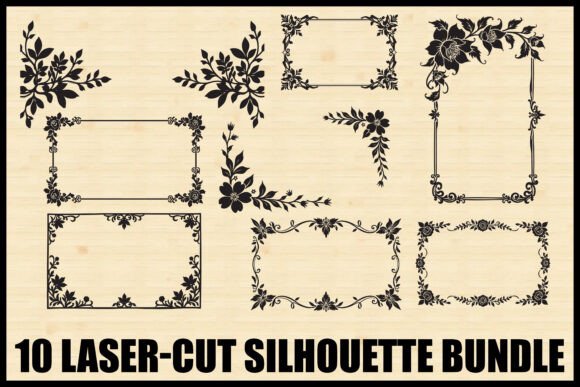 Laser Cut Floral Frame Bundle Set: Graphics and Illustrations Review