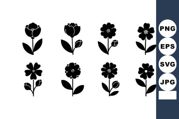 Minimalist Black Floral Vector Icons Wi: Graphics and Illustrations Review