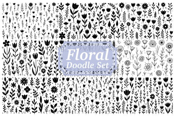 Modern Floral Line Art Bundle Graphics and Illustrations