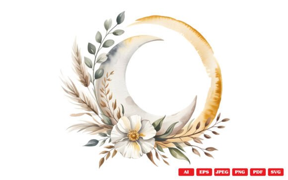 Mystic Moon Floral Clipart Graphics and Illustrations Review