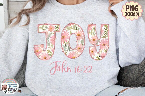 Preppy Joy Christian Floral Religious Graphics and Illustrations Review