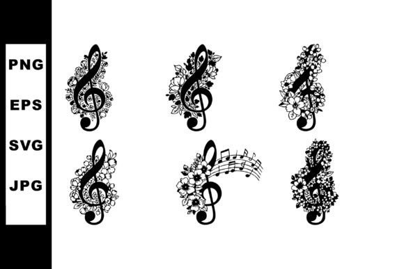 Review: Floral Treble Clef Vector Art for Embroidery
