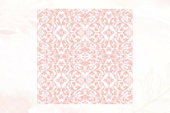 Seamless Pink Damask Floral Pattern Graphics and Illustrations