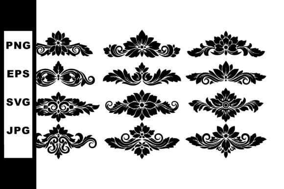 Vintage Ornamental Floral Elements Graphics and Illustrations